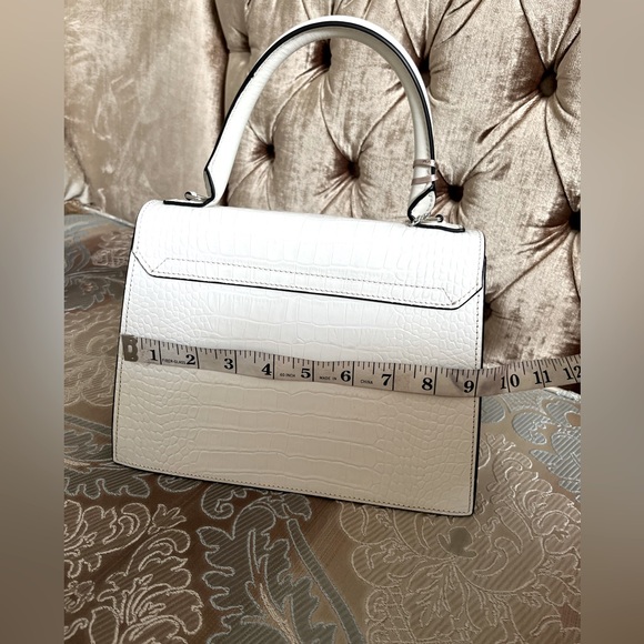 NWT Authentic Matmazel Designed white leather hand bag . - Picture 4 of 10